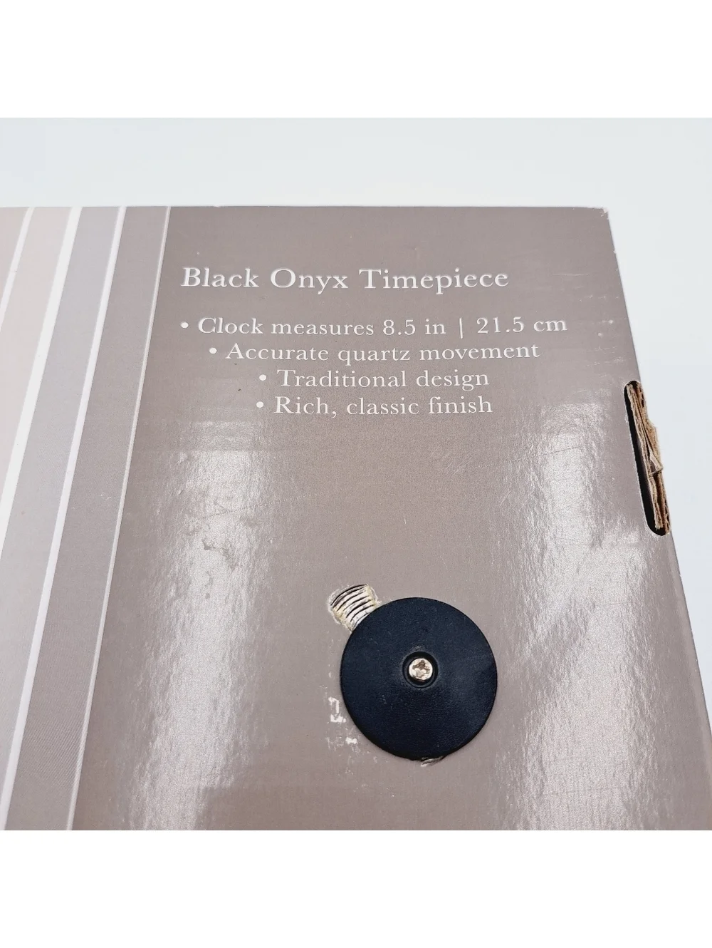 Black Onyx Wall Clock 8.5 in Farmhouse Vintage Style Analog Traditional Dorm